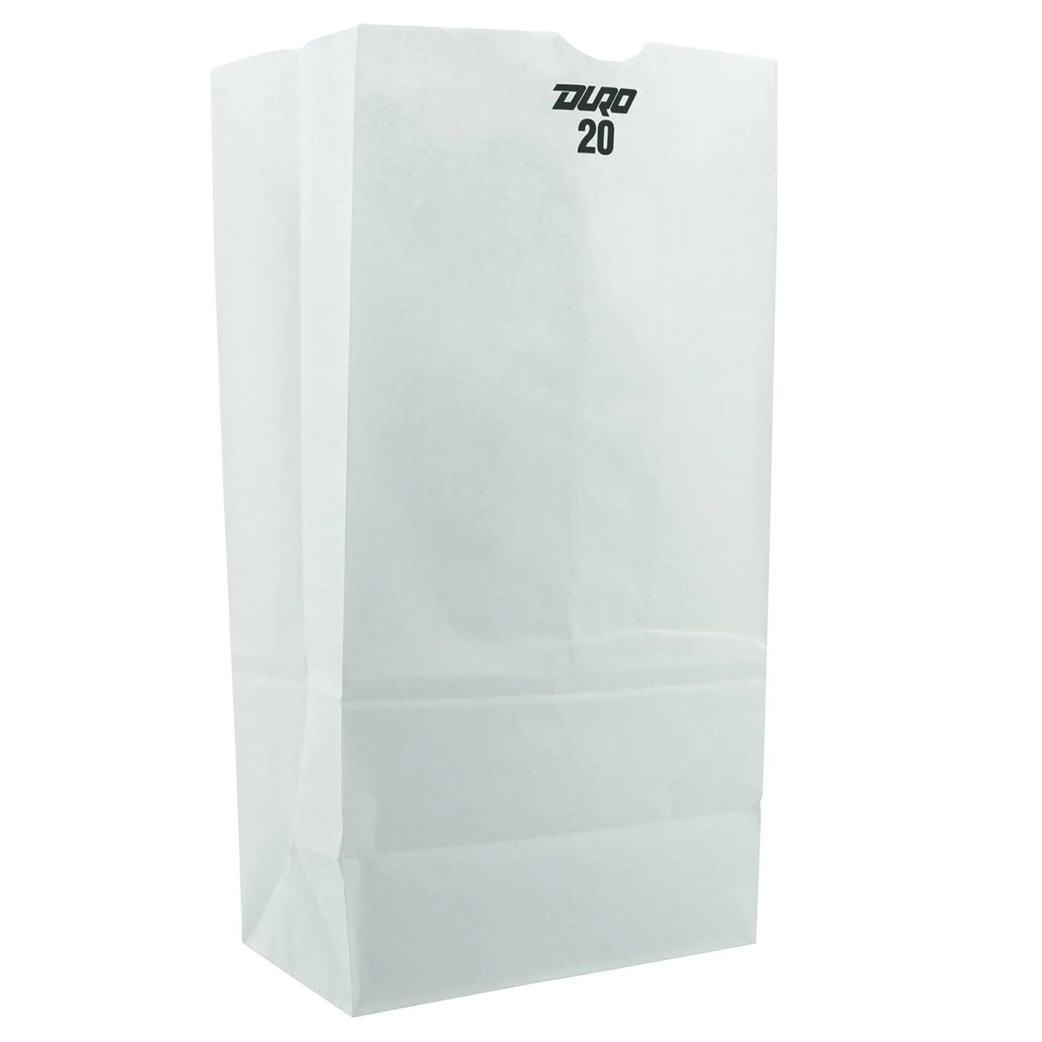 General GW20500 #20 Paper Grocery Bag, White, Standard 8 1/4 x 5 5/16 x 16 1/8 (Case of 500 Bags)