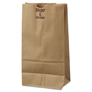 General GX6500#6 Paper Grocery Bag, 50lb Kraft, Extra-Heavy-Duty 6 x 3 5/8 x 11 1/16, 500 bags