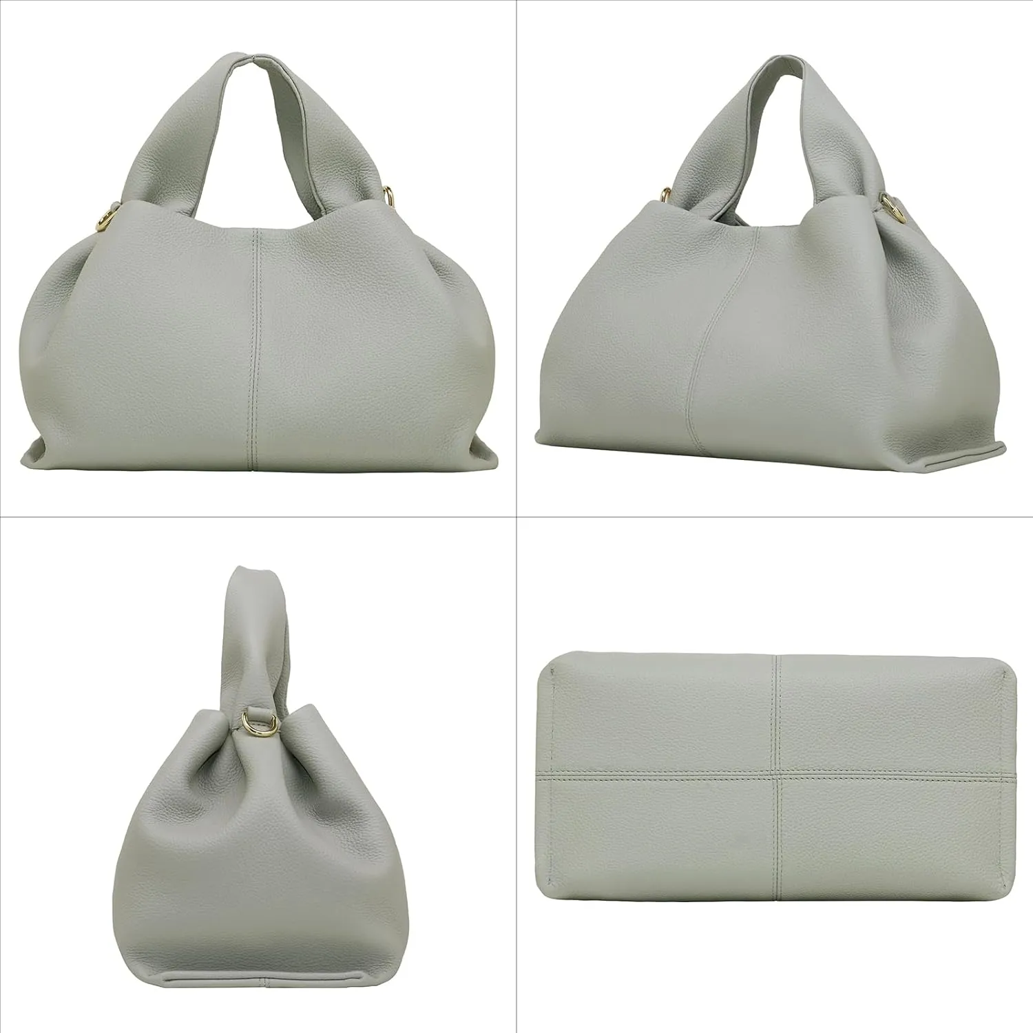 Genuine Leather Retro Shoulder Crossbody Bag for Women, Chic Dumpling Bag and Cute Cloud Handbag for Women