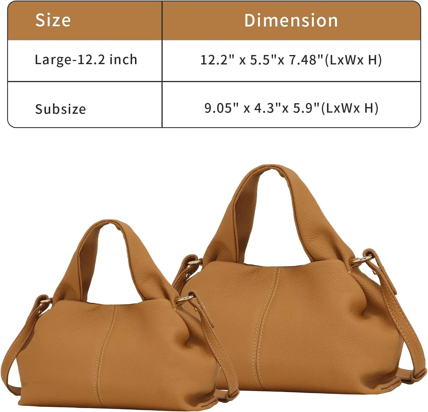 Genuine Leather Retro Shoulder Crossbody Bag for Women, Chic Dumpling Bag and Cute Cloud Handbag for Women