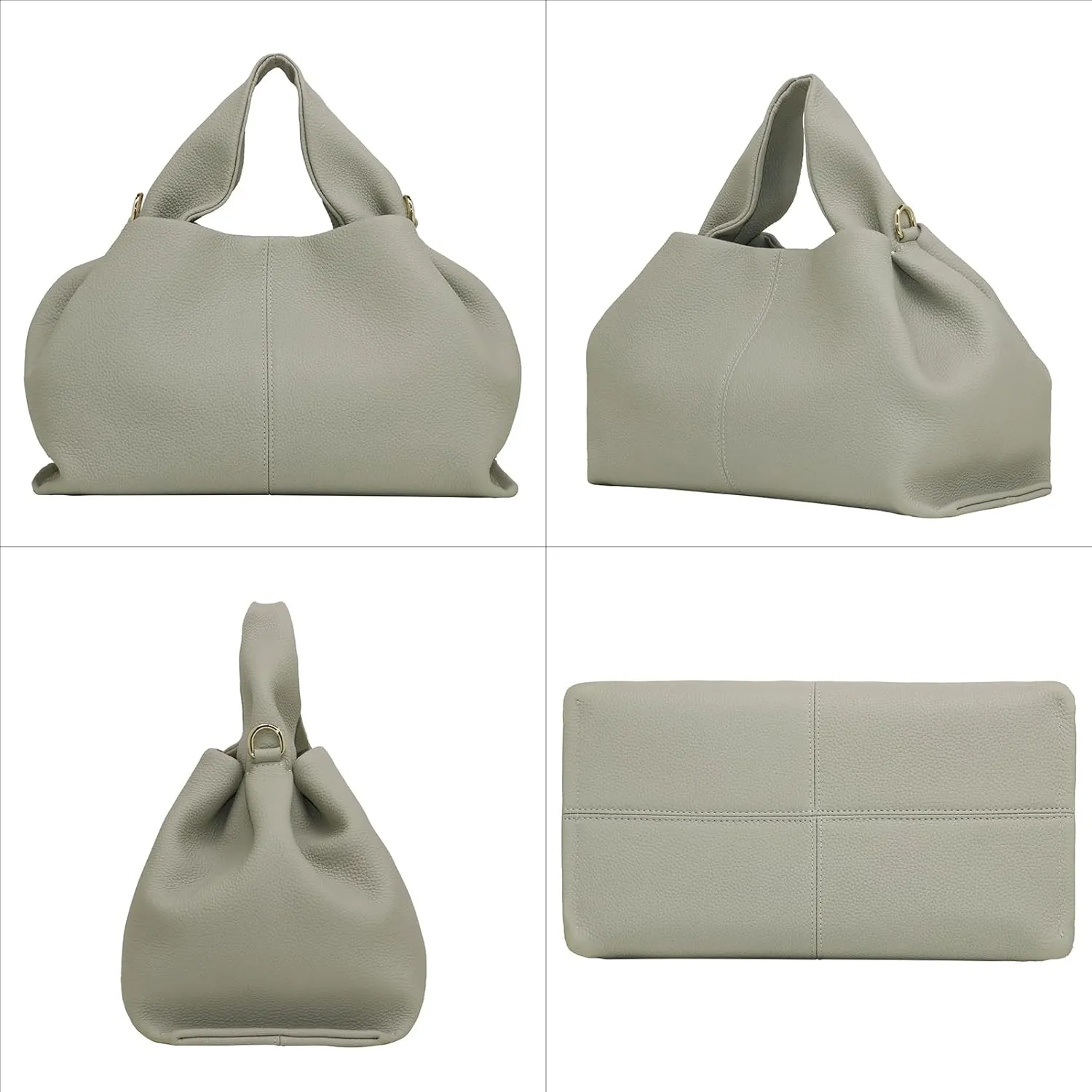 Genuine Leather Retro Shoulder Crossbody Bag for Women, Chic Dumpling Bag and Cute Cloud Handbag for Women