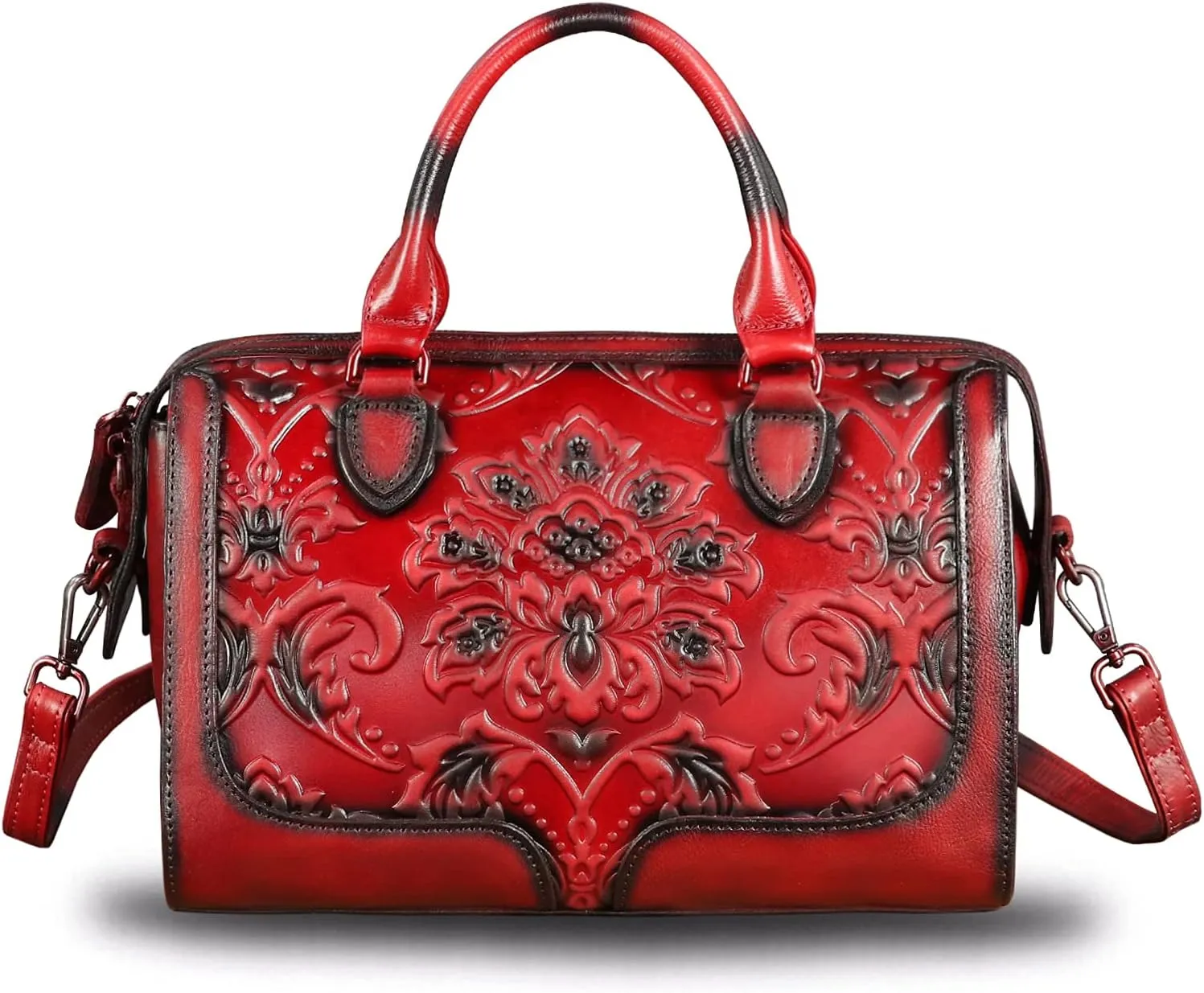 Genuine Leather Top Handle Handbag for Women Handmade Vintage Satchel Retro Cowhide Crossbody Handbags Purse Hobo Bags
