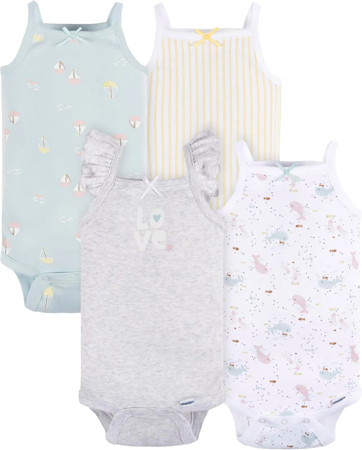 Gerber Baby Girls' Multipack Sleeveless Onesies Bodysuit