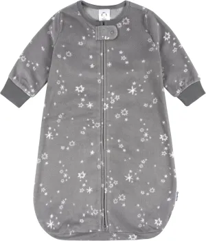 Gerber Baby Unisex Fleece Wearable Blanket, Grey Stars, 0-6 Months
