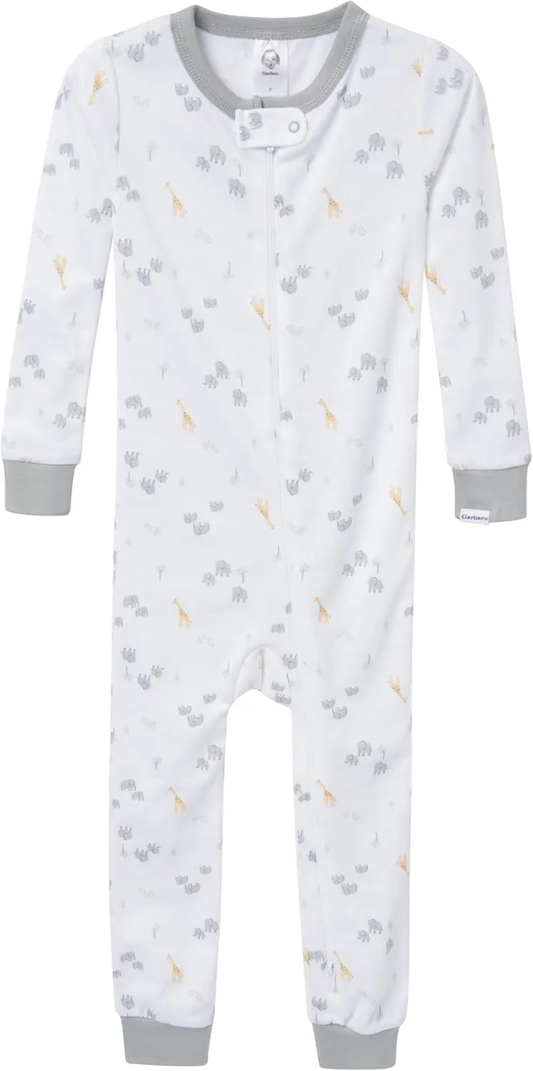Gerber Unisex-Baby 3-Pack Snug Fit Footless One-Piece Cotton Pajamas