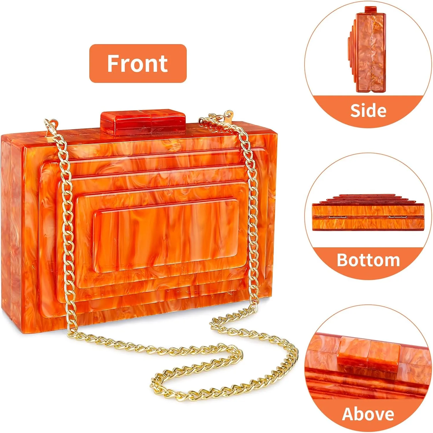 Gets Acrylic Clutch Purses for Women Evening Bag Eyes Multicolor Perspex Box Clutch Glitter Purse Handbags Crossbody Bag