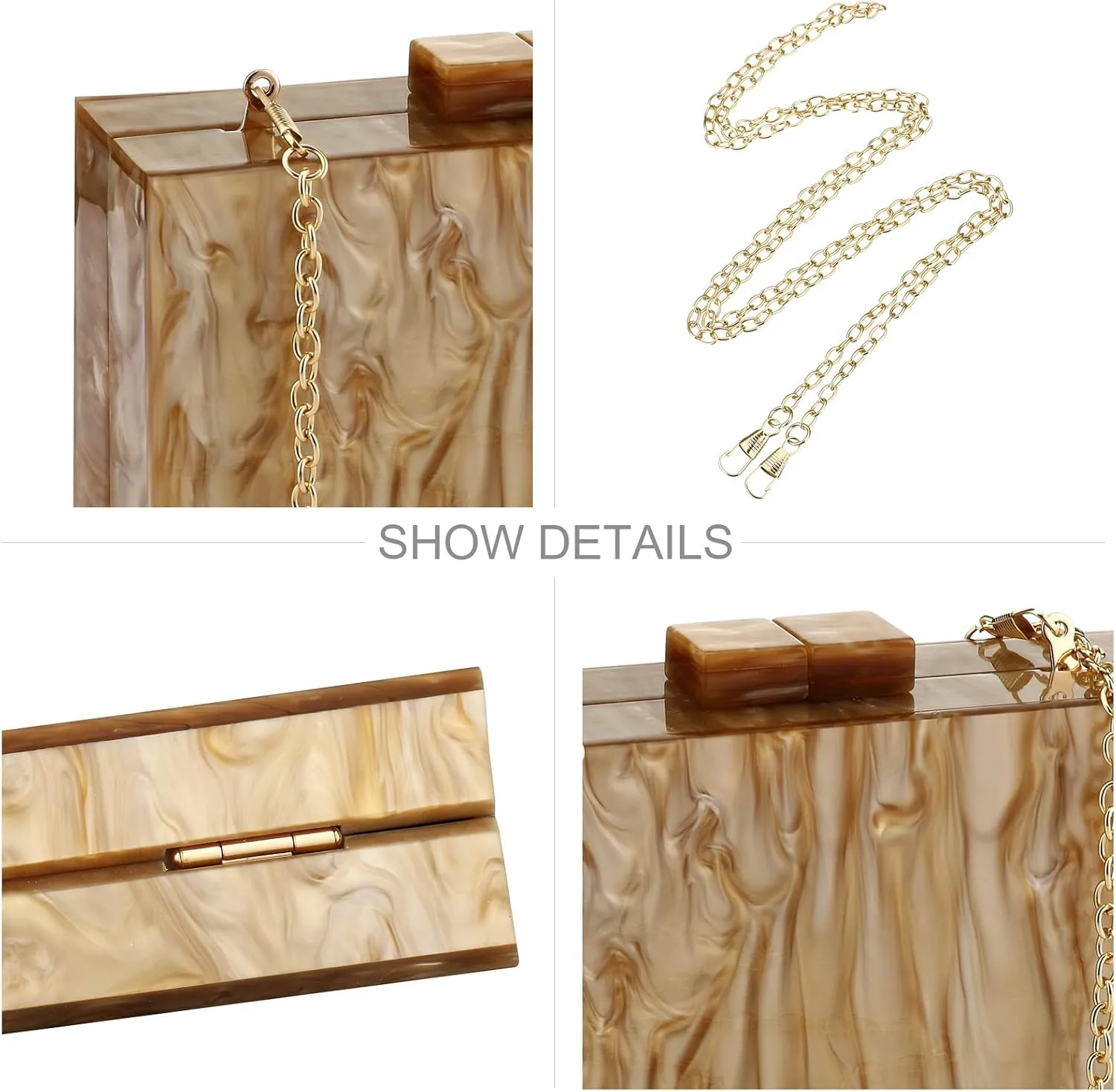 Gets Acrylic Clutch Purses for Women with Marbling Purses and Handbags Elegant Banquet Evening Crossbody Bag