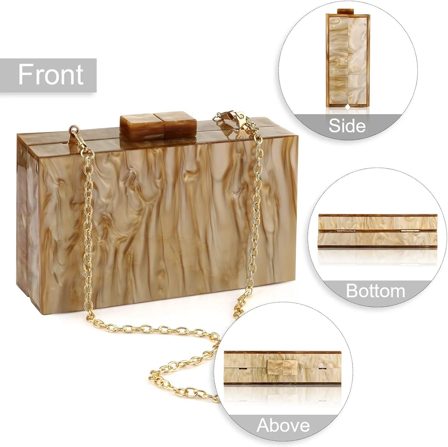 Gets Acrylic Clutch Purses for Women with Marbling Purses and Handbags Elegant Banquet Evening Crossbody Bag