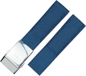 GGZONE RHAIYAN Silicone Strap Rubber Strap Male Adaptation Fit for Breitlin Avengers Aerospace Chronograph Watch Fitting Stainless Steel Clasp Specific (Color : Blue, Size : 22mmSilverBuckle)