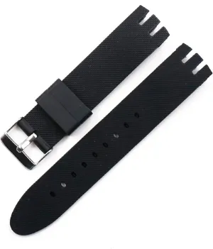 GGZONE RHAIYAN Watch Accessories Pin Buckle Silicone Strap Women Suitable Compatible with Swatch YTS401 402 409 713 YTB400 Rubber Strap Men Watch Band Specific (Color : Black, Size : 20mm)