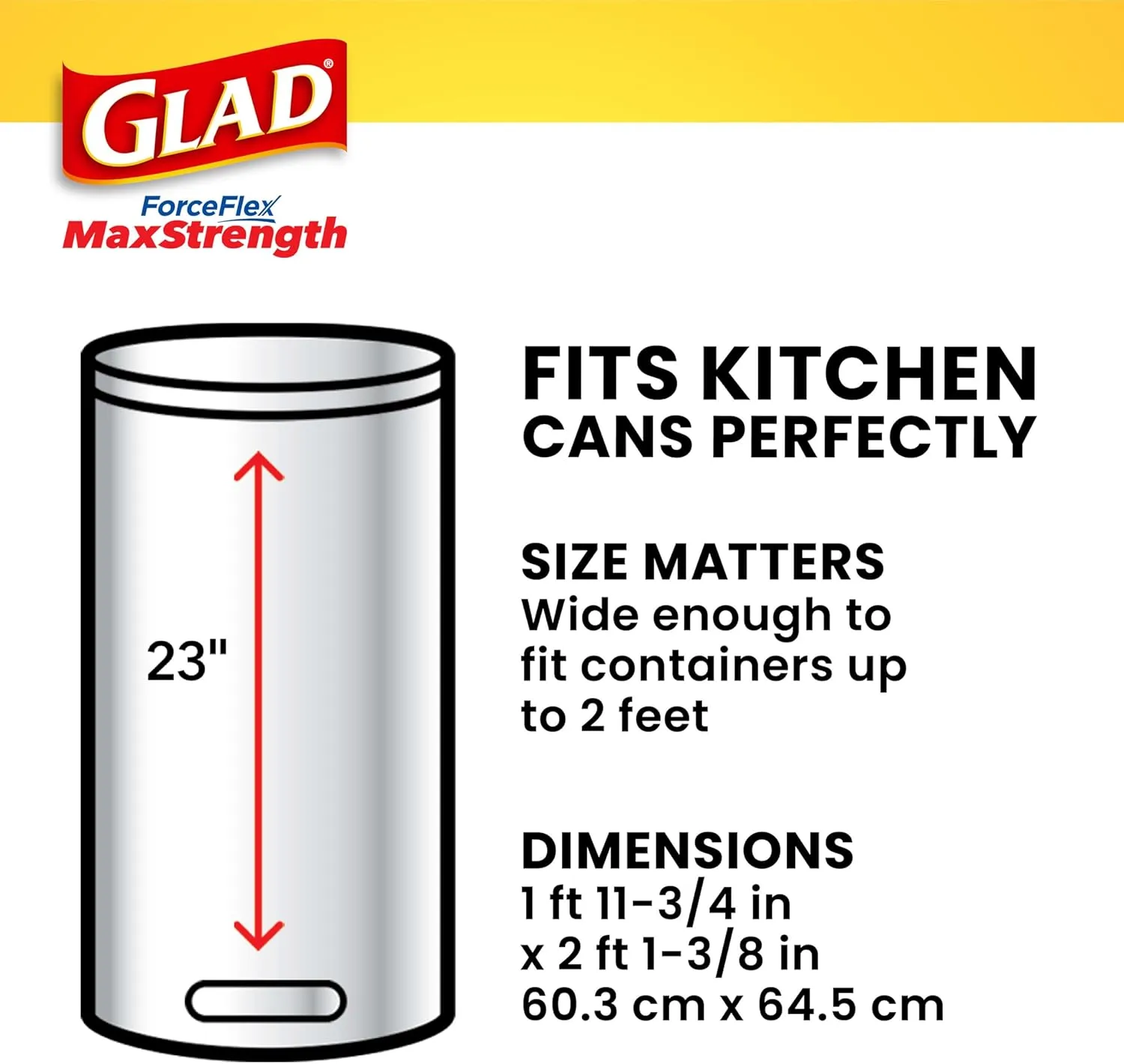 Glad ForceFlex MaxStrength with Clorox Trash Bags, 13 Gal, Mountain Air, 90 Ct, Pack May Vary