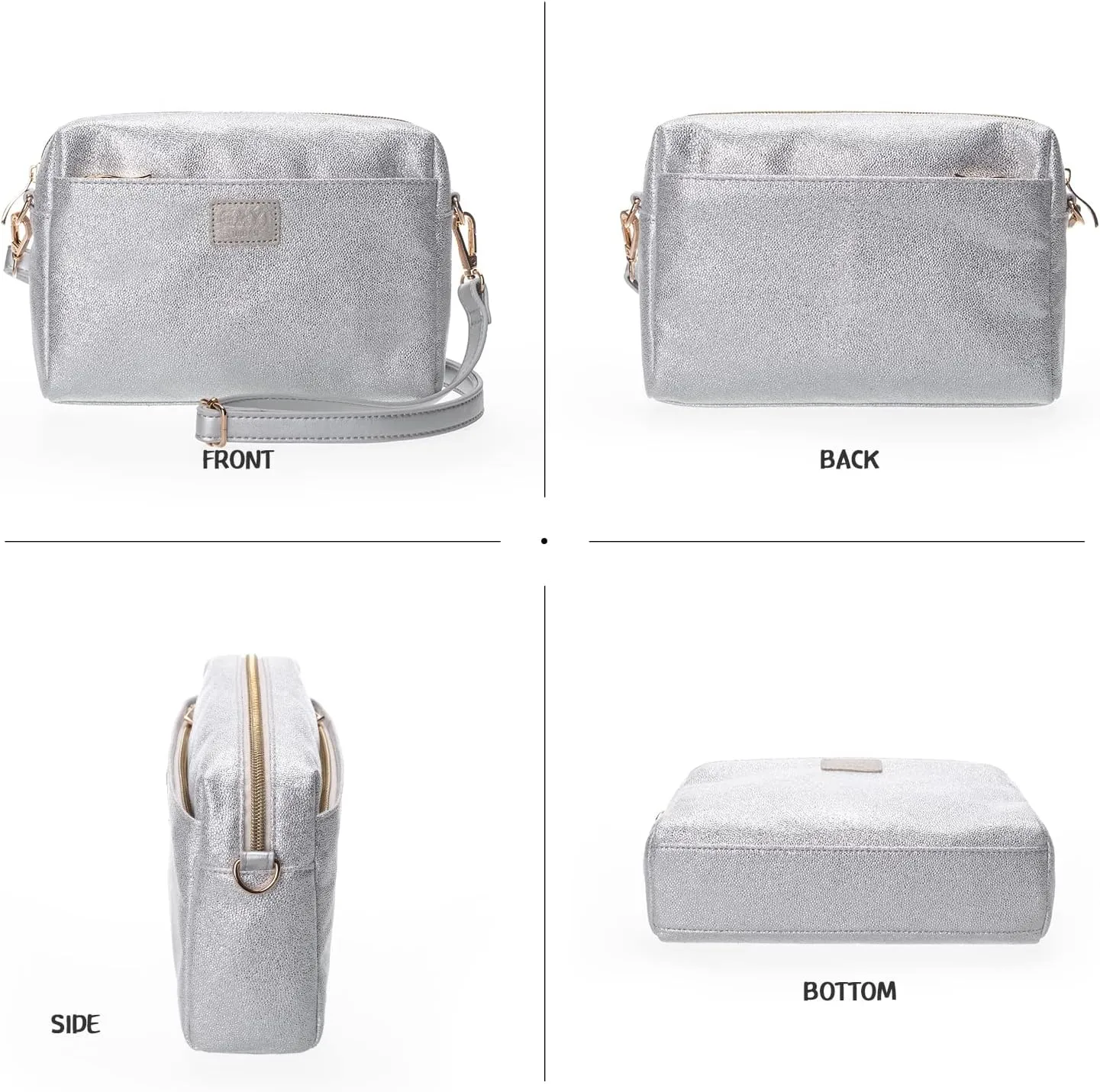 Glitter Crossbody Bags for Women, Sparkle Shoulder Handbags with Chain, Ladies Clutch Purses with Zipper Closure