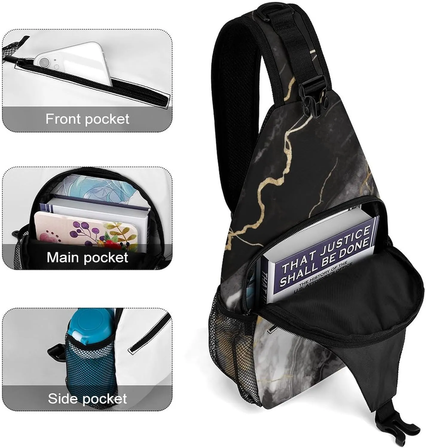 Glitter Rainbow Polka Dot Crossbody Sling Bag, Travel Backpack, Hiking Sling Bags, Chest Bag, Shoulder Bags, Daypack