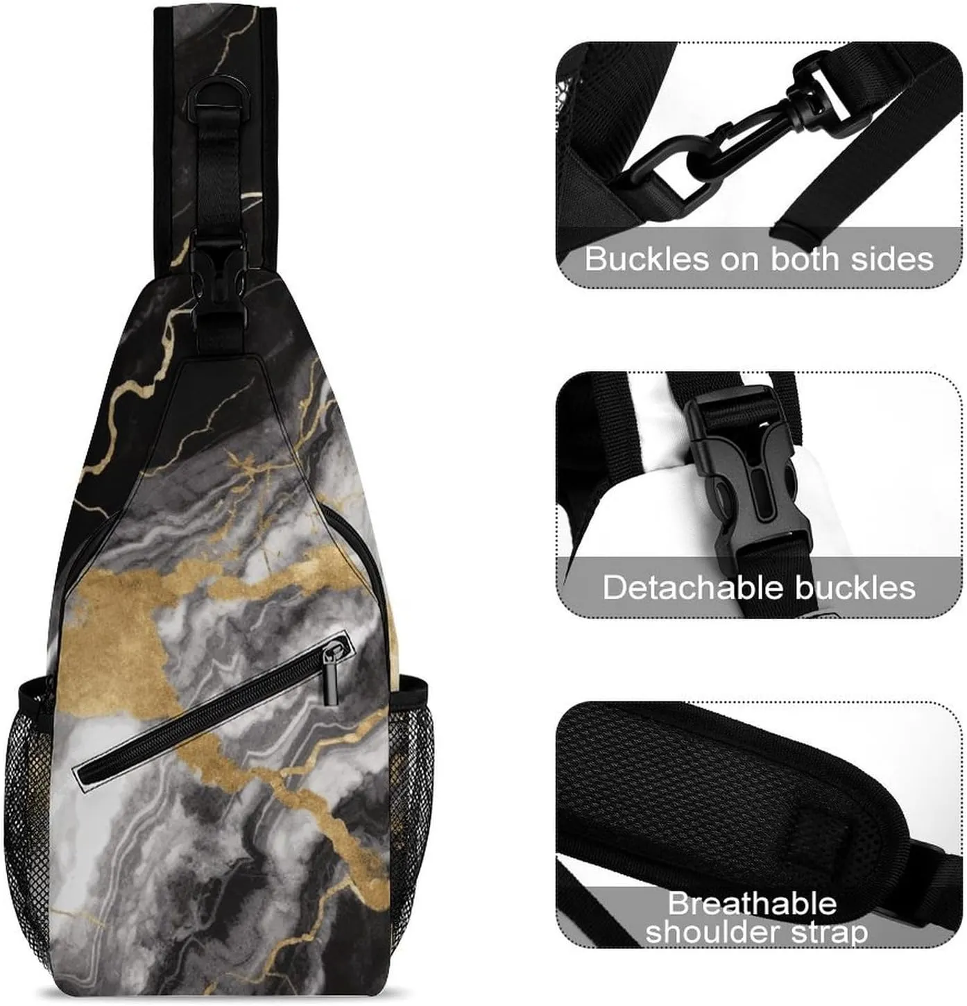Glitter Rainbow Polka Dot Crossbody Sling Bag, Travel Backpack, Hiking Sling Bags, Chest Bag, Shoulder Bags, Daypack