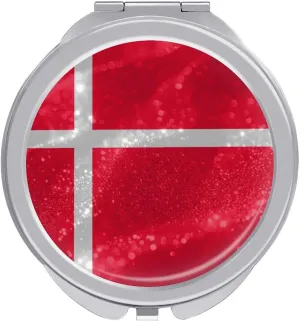 Glittering Stars Denmark Compact Mirror Pocket Mirror Portable Mini Makeup Mirror Handheld Double-Sided Magnifying