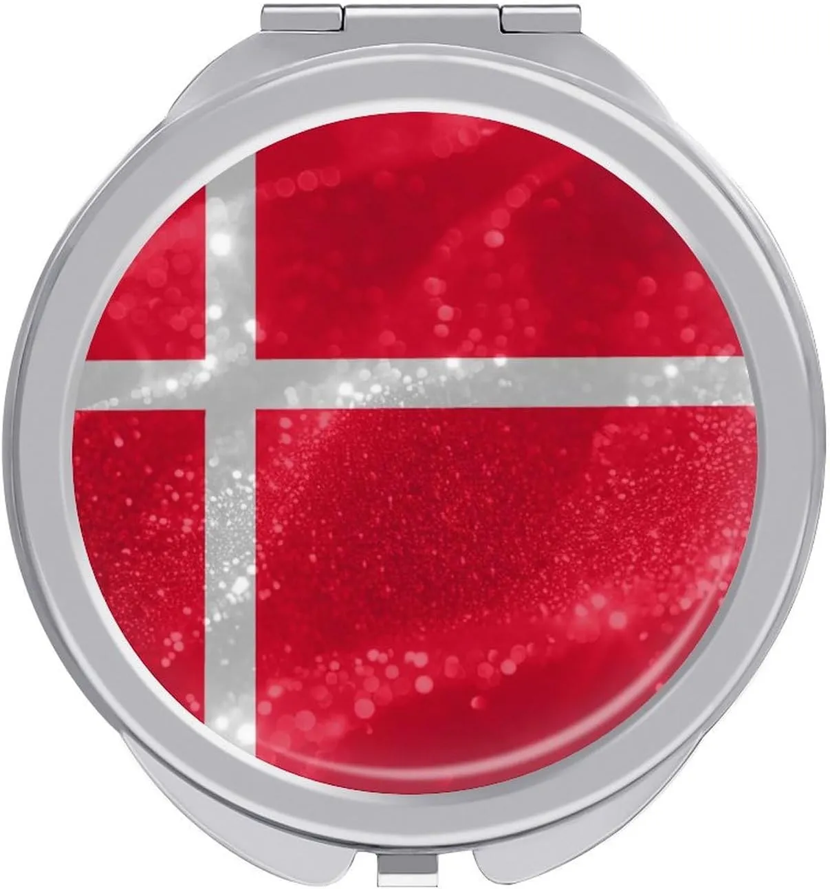 Glittering Stars Denmark Compact Mirror Pocket Mirror Portable Mini Makeup Mirror Handheld Double-Sided Magnifying