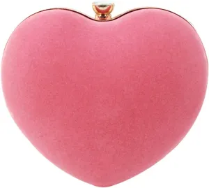 Goclothod Women Heart Shape Clutch Purse Velvet Shoulder Bag Evening Handbags