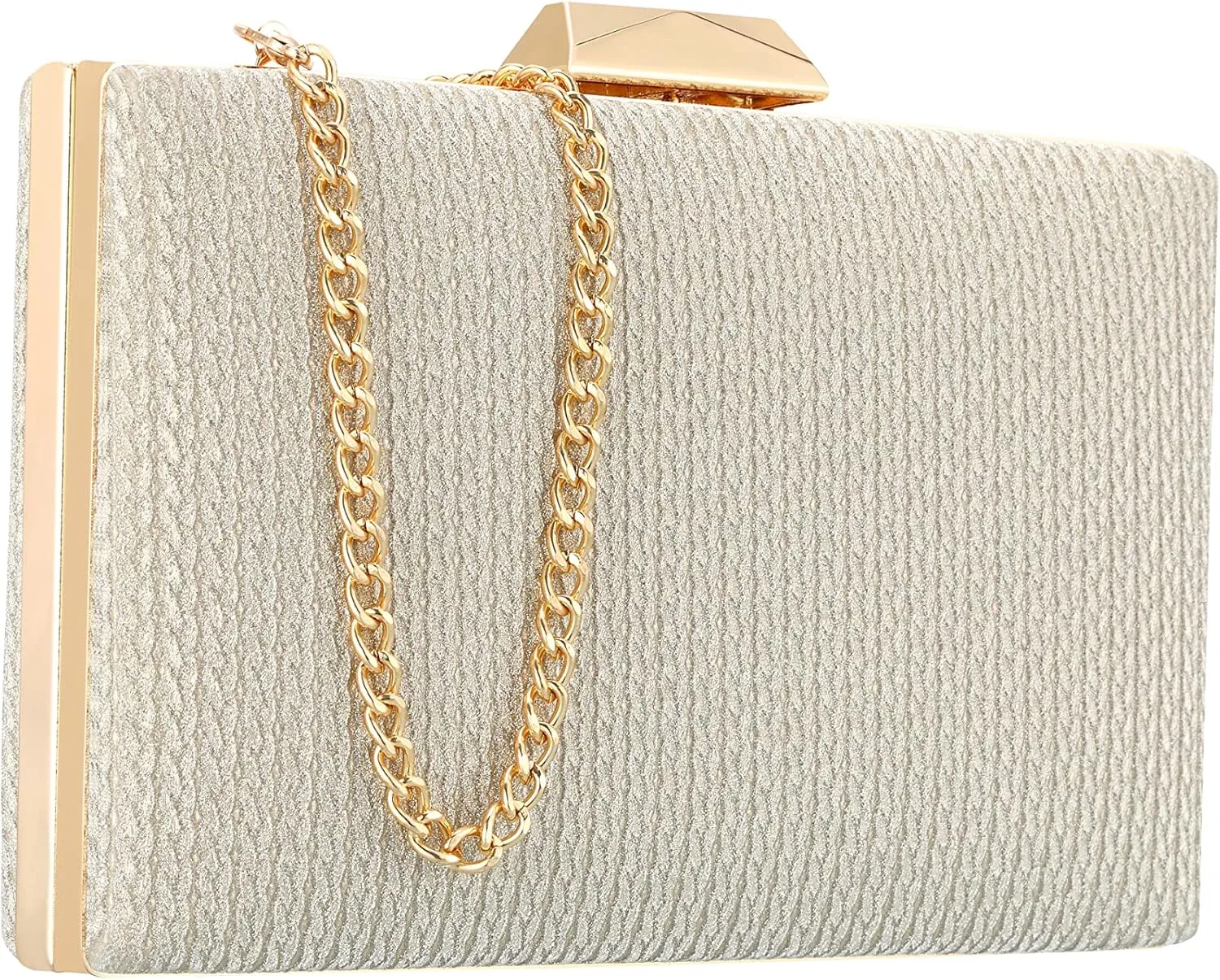 Gold Clutch Purse For Women - Evening Bag For Wedding, Party, Bridal, Prom - Shoulder Clutch Handbag