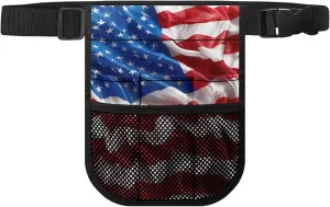 Gomyblomy American Flag Nurse Belt Organizer Pouch, Large Capacity Fanny Pack for Nurses, Nurse Waist Bag with Multiple Comparments, Practical Tool Belt Bag for Women Men