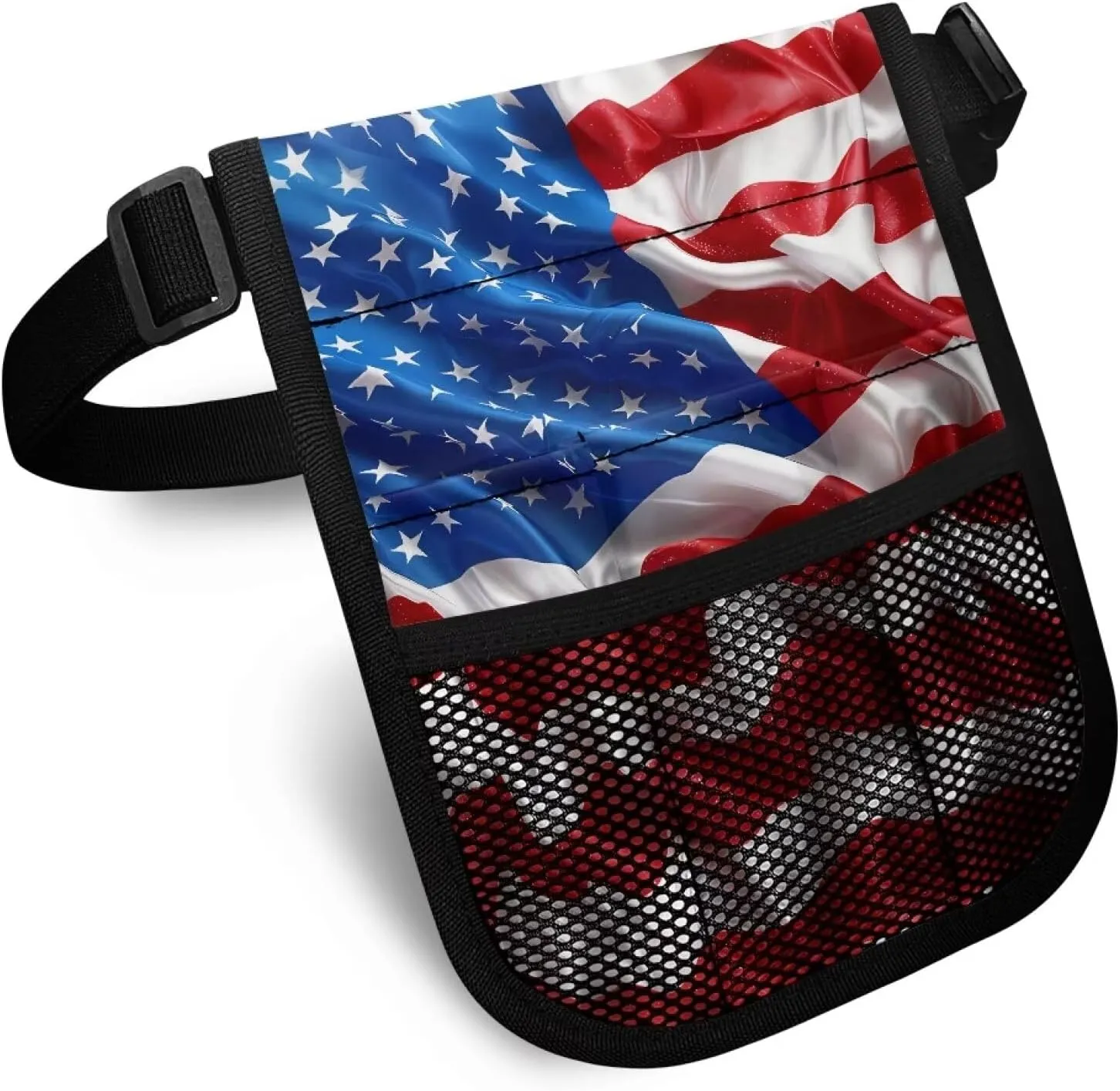 Gomyblomy American Flag Nurse Belt Organizer Pouch, Large Capacity Fanny Pack for Nurses, Nurse Waist Bag with Multiple Comparments, Practical Tool Belt Bag for Women Men
