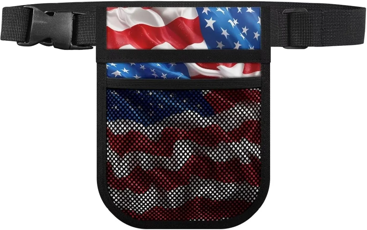 Gomyblomy American Flag Nurse Belt Organizer Pouch, Large Capacity Fanny Pack for Nurses, Nurse Waist Bag with Multiple Comparments, Practical Tool Belt Bag for Women Men