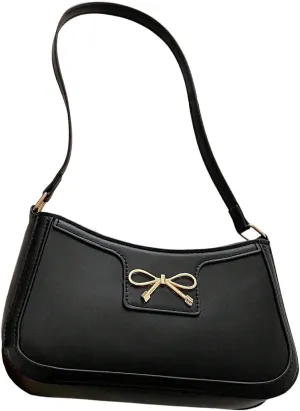 GORGLITTER Women's Metal Bow Purse Square Clutch Bag Underarm Shoulder Handbags