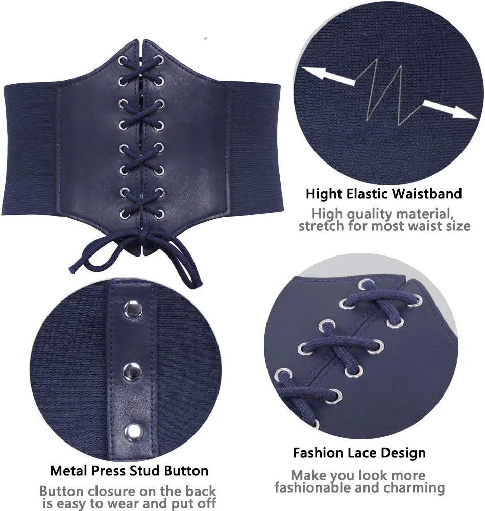 GRACE KARIN Lace-up Cinch Belt Tied Corset Elastic Waist Belt
