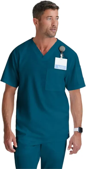 Grey's Anatomy Men's GRT091 Evan Top 2 Pocket V-Neck Scrub Top