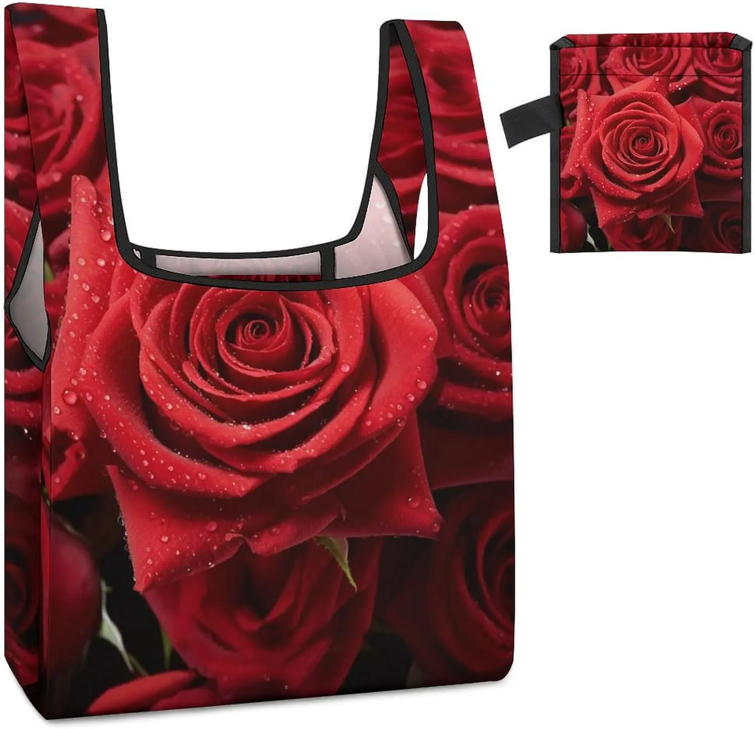 Grocery Bag Reusable Tote Bag Foldable Round Ball Christmas Tree Shopping Bag Handbag Washable Shoulder Bag for Travel