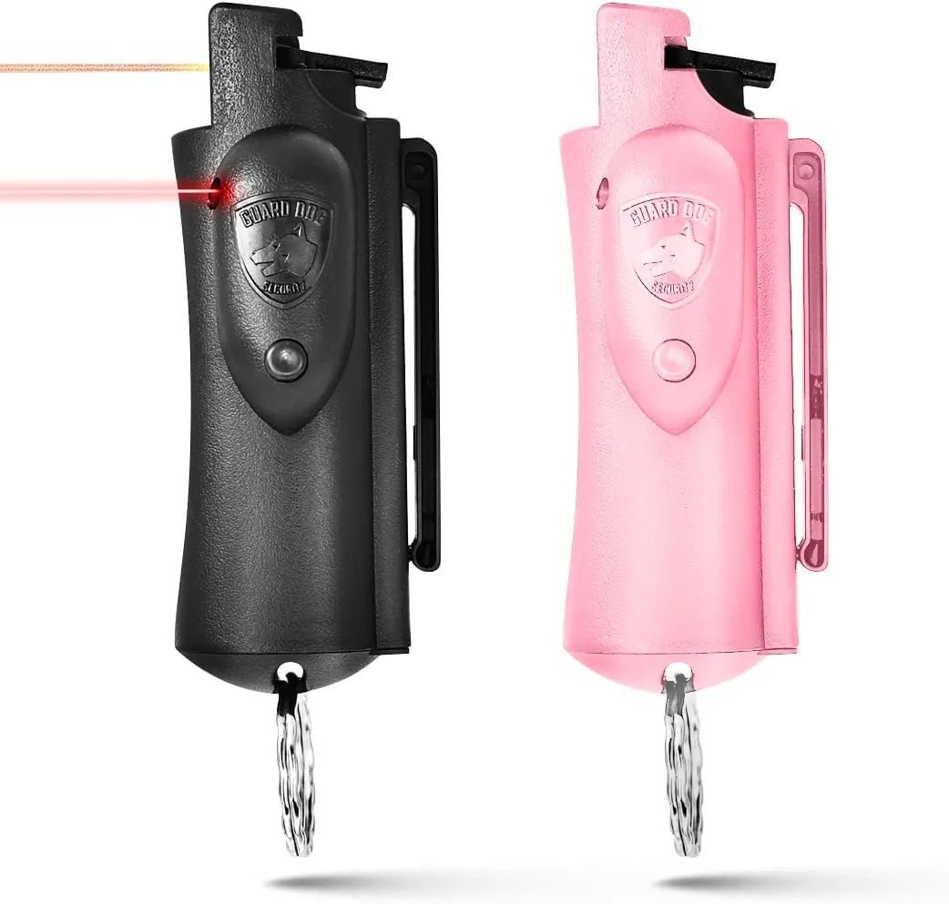 Guard Dog Security Pepper Spray Self Defense for Women, Men, OC Spray, AccuFire World’s Only Laser Sight Pepper Spray Keychain with Belt Clip for Quick Access, 16 Feet Range