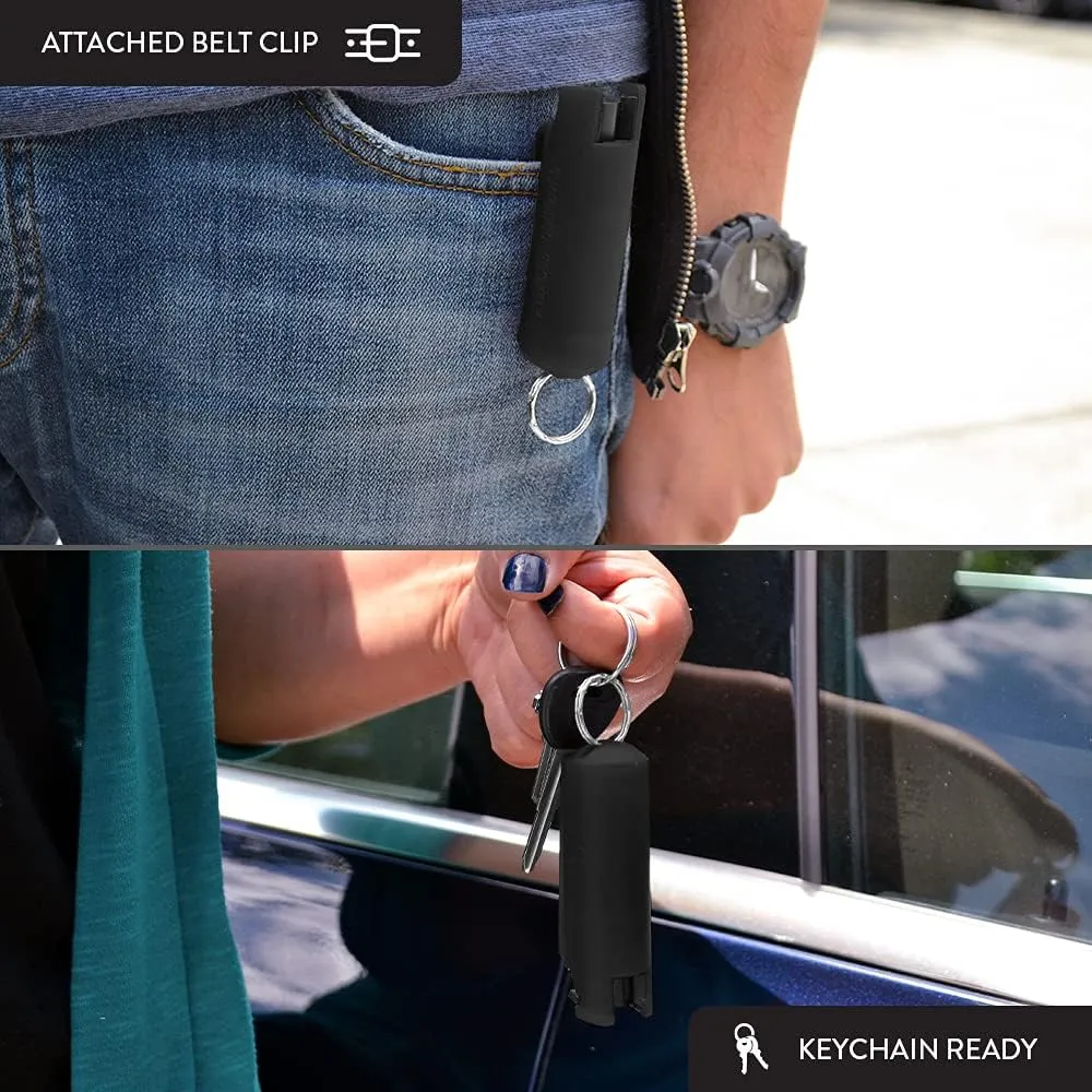 Guard Dog Security Quick Action Pepper Spray Self Defense Keychain, Maximum Strength 1.44 MC, OC Spray, 16-Foot Range, Twist-Lock Safety, Belt Clip for Easy Carry for Women and Men, Made in USA