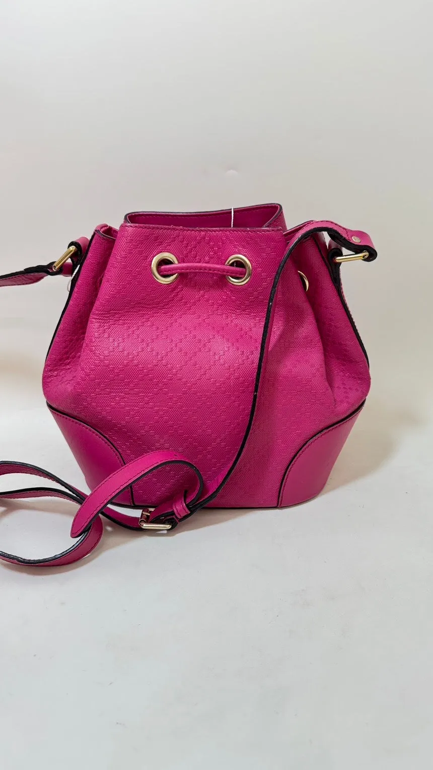 Gucci Preloved Pink Monogram Bucket Bag