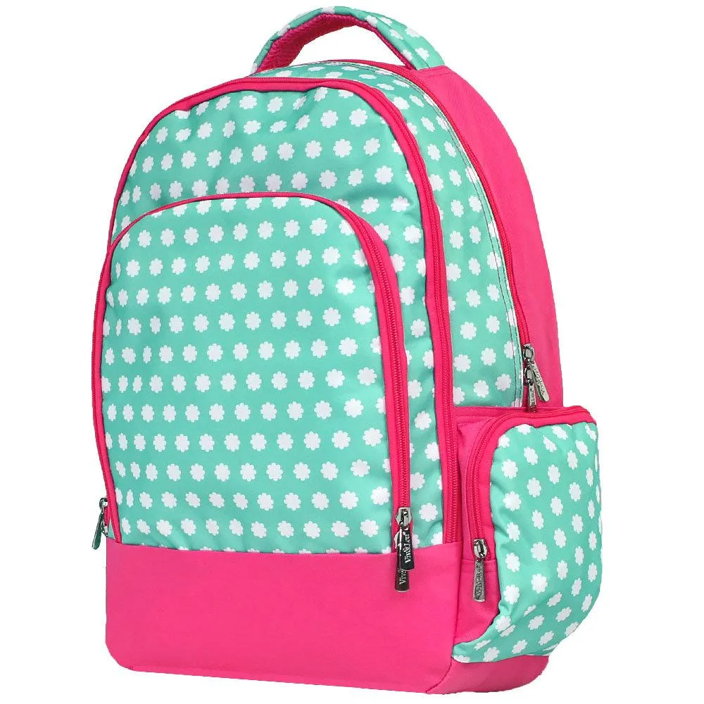 Hadley Bloom Monogrammed Mint Dot Backpack