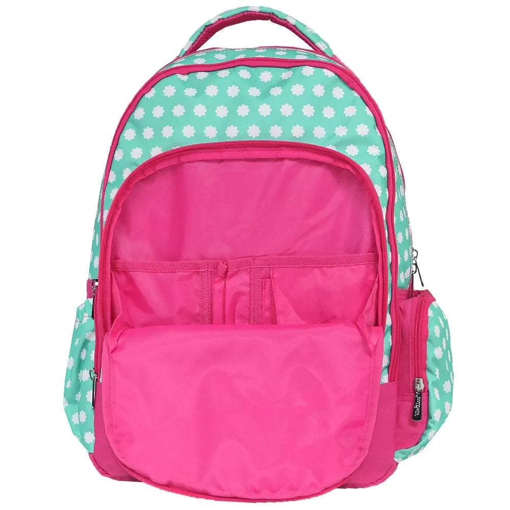 Hadley Bloom Monogrammed Mint Dot Backpack