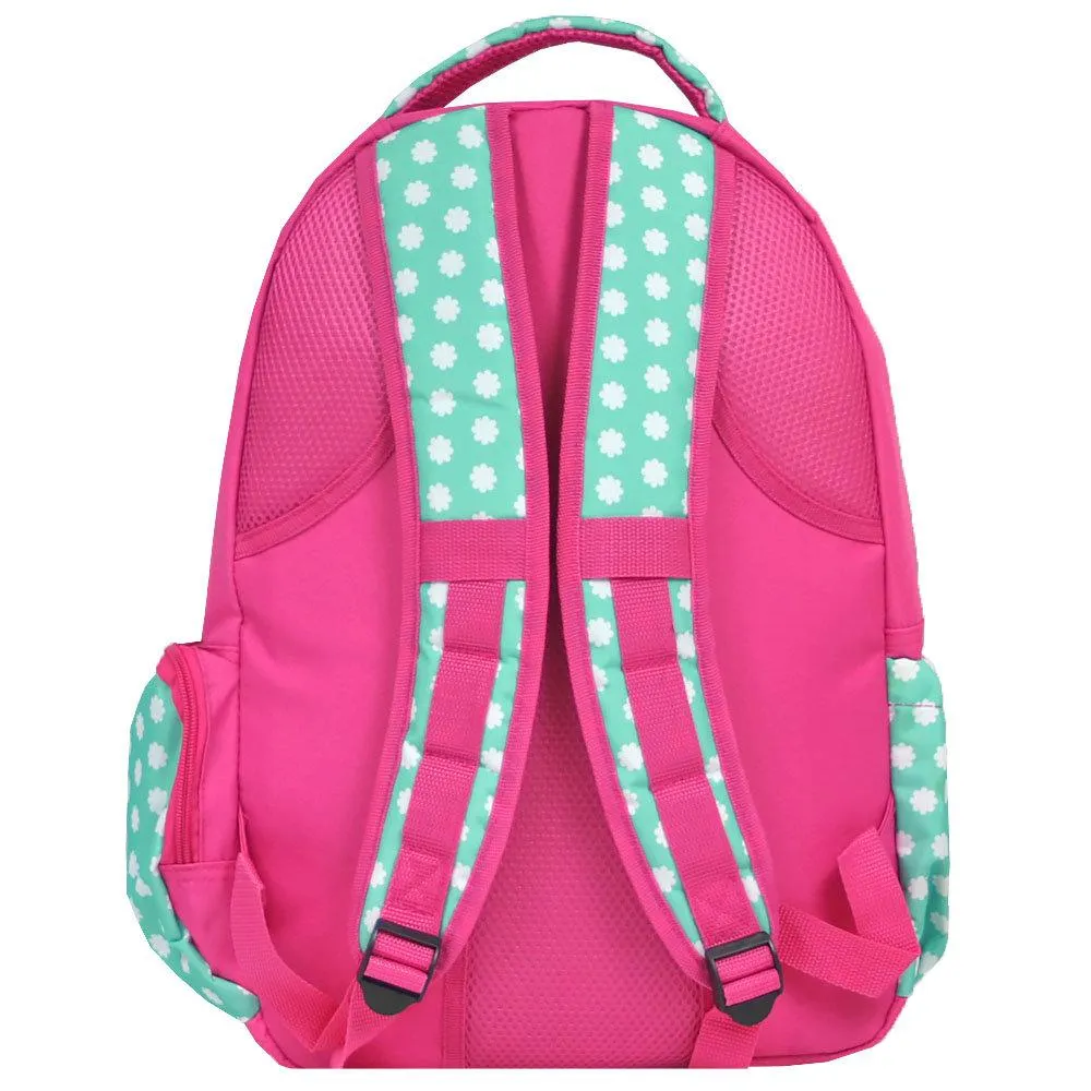 Hadley Bloom Monogrammed Mint Dot Backpack
