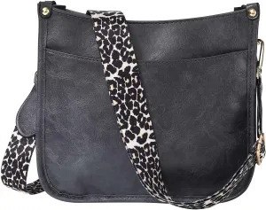 HAIBOLAN Women's Leopard Guitar Strap Crossbody Purse Shoulder Bucket Cross-body Purse