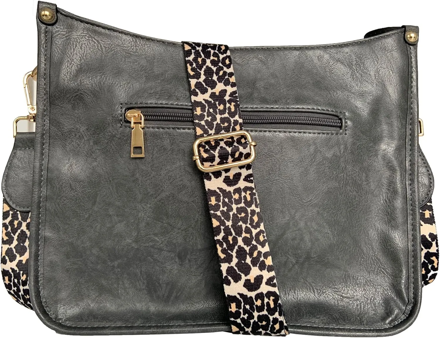 HAIBOLAN Women's Leopard Guitar Strap Crossbody Purse Shoulder Bucket Cross-body Purse