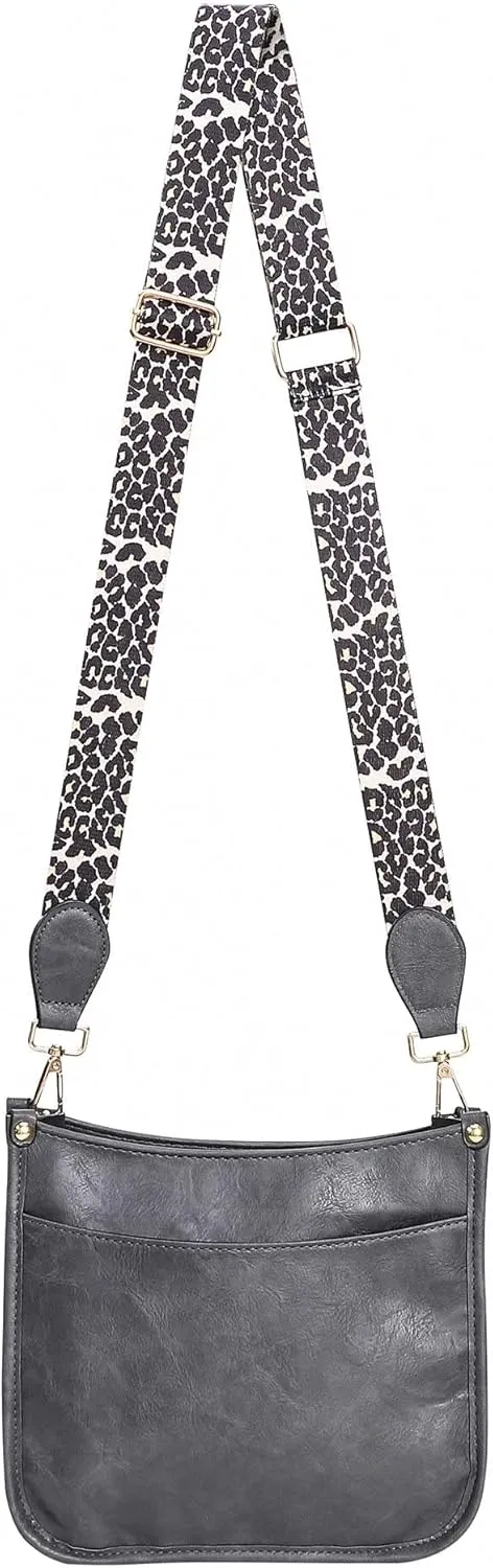 HAIBOLAN Women's Leopard Guitar Strap Crossbody Purse Shoulder Bucket Cross-body Purse