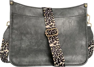 HAIBOLAN Women's Leopard Guitar Strap Crossbody Purse Shoulder Bucket Cross-body Purse