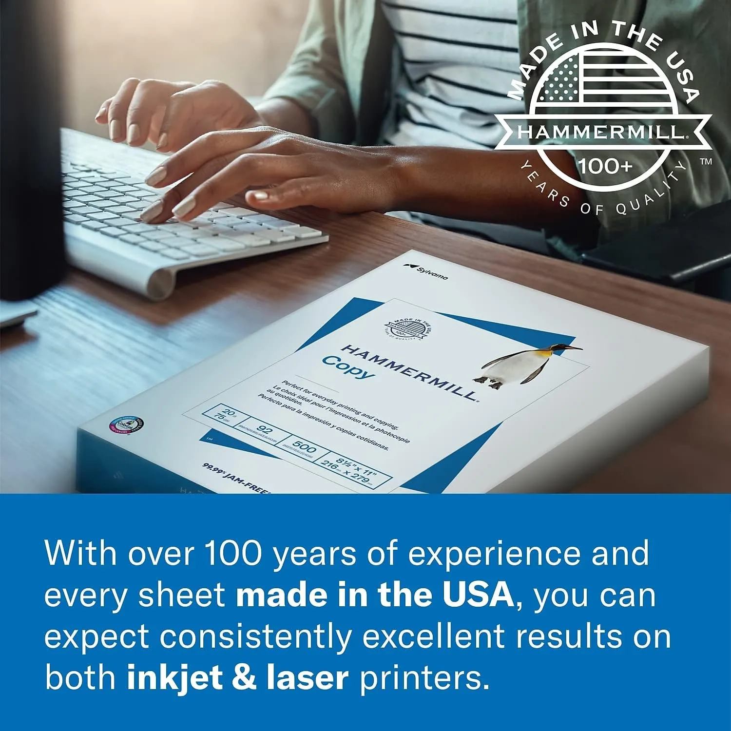 Hammermill Printer Paper, Premium Laser Print 24 lb, 8.5 x 11-10 Ream (5000 Sheets) - 98 Bright, Made in the USA, 104604C