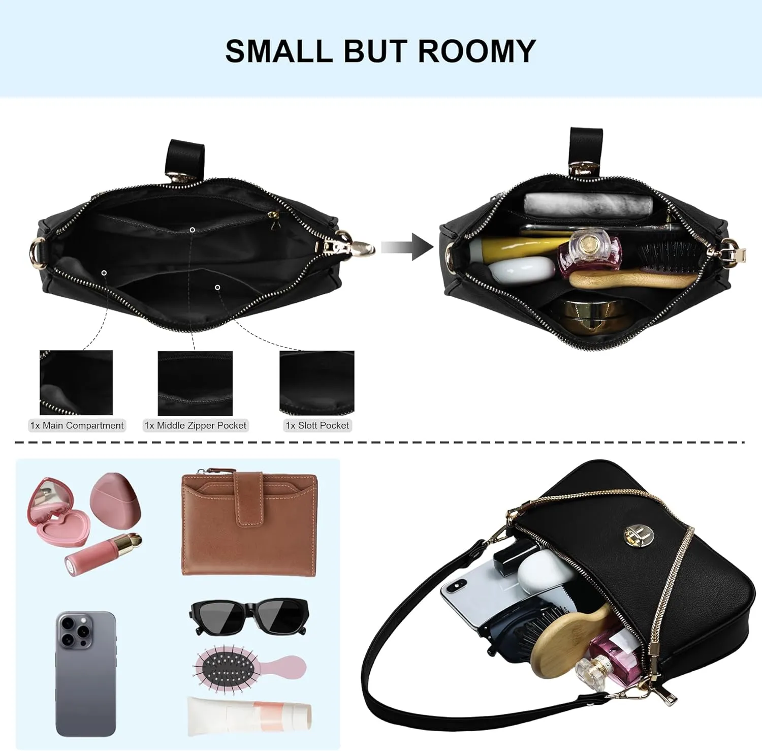 Handbags for Women Vegan Leather Women's Underarm Bag Shoulder Bag for Women Retro Clutch Hobo Purse