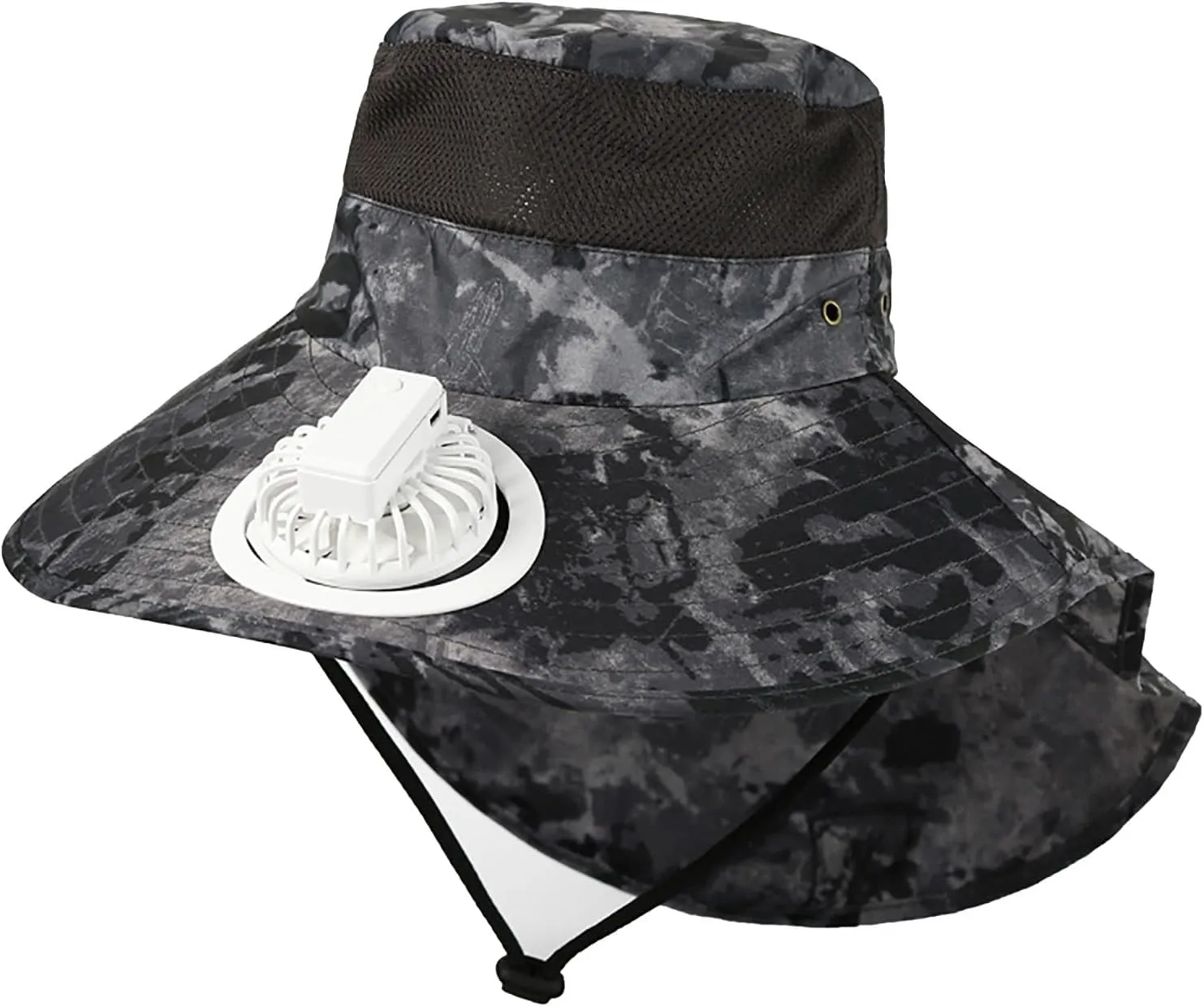 Hat with Fans Solar Power, Wide Brim Solar Fan Hat Outdoor Fishing for Men Women, Quick-Dry Umbrella Hats for Adults