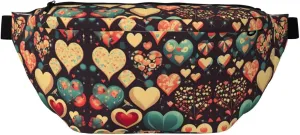 Heart Crush Flower Large Crossbody Fanny Pack,Gifts For Enjoy Sports Festival Workout Traveling Running Casual