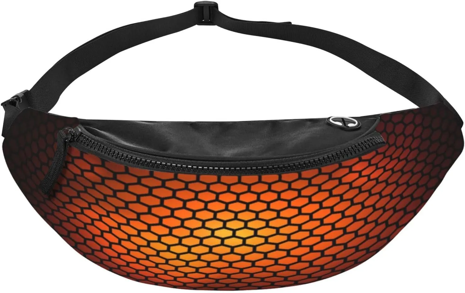 Hexagonal Orange Fanny Pack, Crossbody Waist Packs for Women Men Waist Bags with Adjustable Strap for Travel Running Hiking Sport