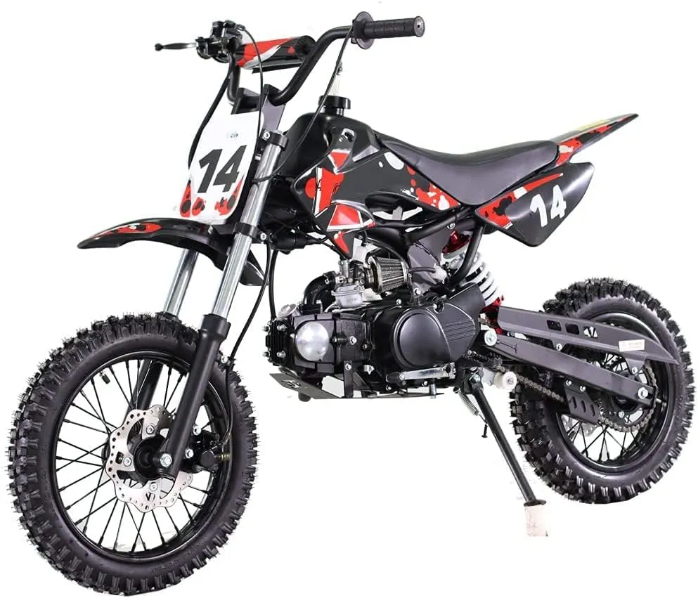 HHH 110cc dirtbike Tao Tao Motors DB14 Dirt Bike Pit Gas bike Dirt Pitbike 110cc Dirtbike for kids (Red)