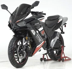HHH Vitacci Titan 250 EFI Motorcycle Manual 6 Speed Sport Street Bike 250cc Motorcyle Deluxe EFI with Oversized Front and Rear Brakes and Custom Alloy Rims (Color Black)