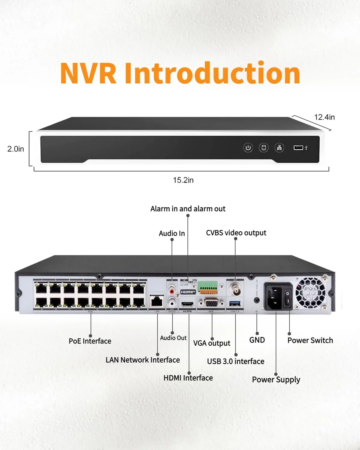 Hik 16 Channels 1U 16 PoE 8K NVR Network Video Recorder Compatible with HIK IP Camera(International English Version No HDD) 7616NI-M2/16P