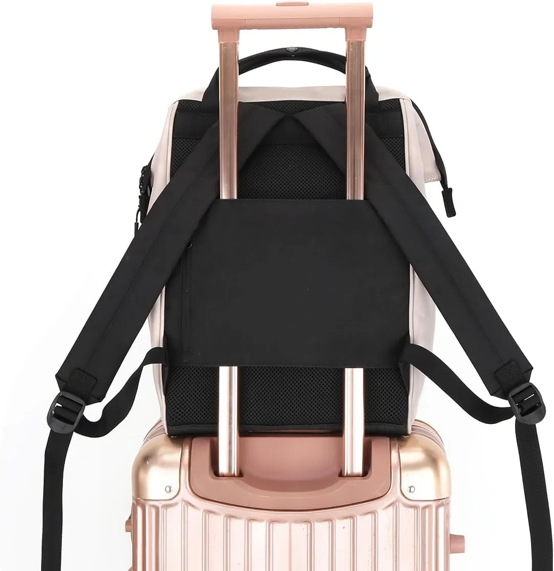 himawari 14.9 inch Women's Laptop Backpack, Large Capacity College Schoolbag, Waterproof Travel Bag for Men & Women-0403-04#khaki