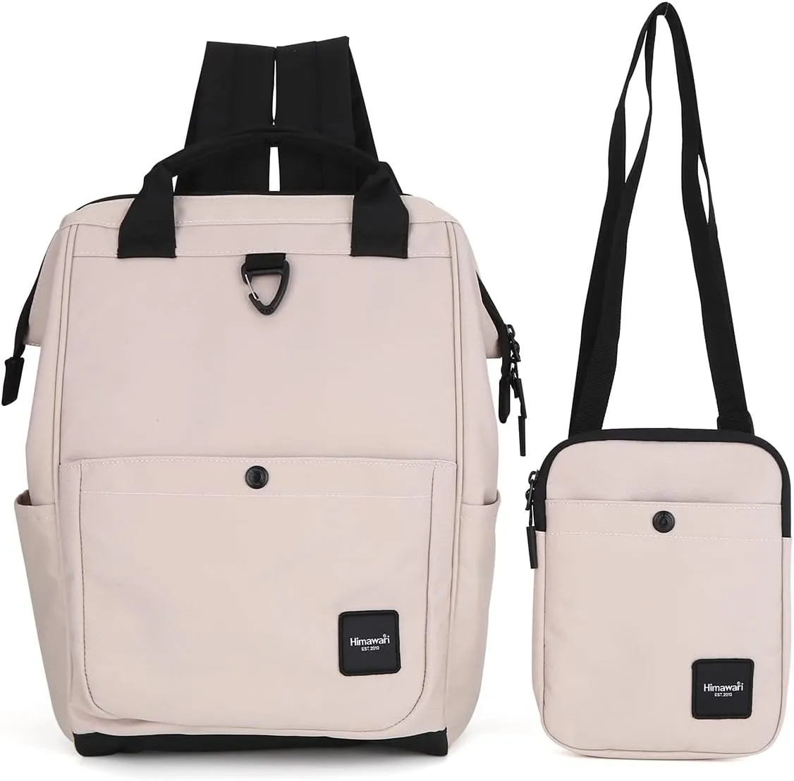 himawari 14.9 inch Women's Laptop Backpack, Large Capacity College Schoolbag, Waterproof Travel Bag for Men & Women-0403-04#khaki