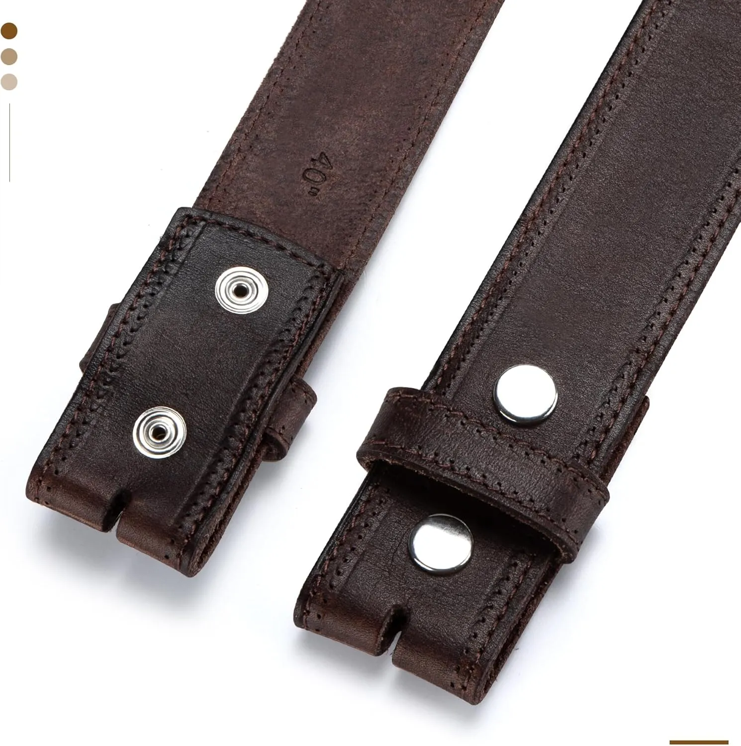 HJones Western Belts Genuine Full Grain Leather Belt for Belt Buckle Men's, 1.5" Replacement Belt Strap Without Buckle
